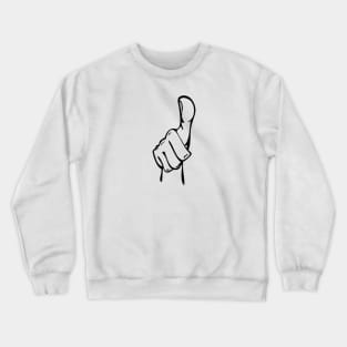 Cartoon Hand Thumbs Up Symbol Crewneck Sweatshirt